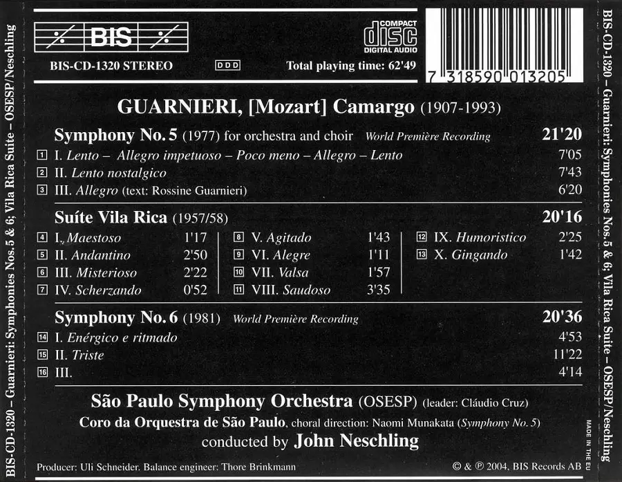 John Neschling S O Paulo Symphony Orchestra Camargo Guarnieri