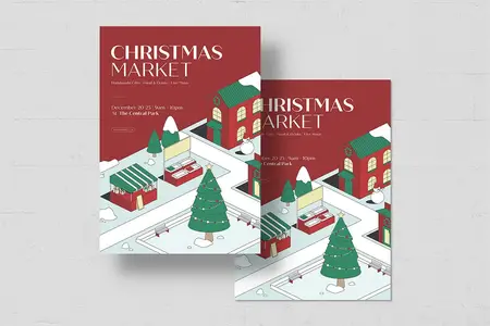 Christmas Market Poster Template