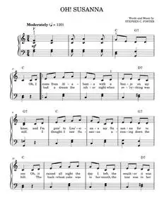 Oh! Susanna - Stephen Foster (Easy Piano)