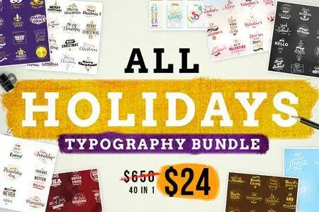 CreativeMarket - All Holidays Typography BUNDLE