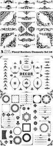 Vectors - Floral Borders Elements Set 68