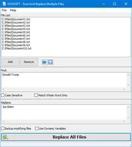 VovSoft Find And Replace Multiple Files 2.3