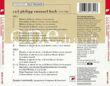 Gustav Leonhardt - Carl Philipp Emanuel Bach: Sonatas, Rondos and Fantasias (1973) 2CDs, Remastered Reissue 1999