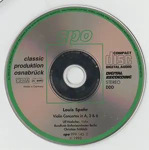 Louis Spohr - RSO Berlin / Fröhlich - Violinkonzerte Nr. 3, 6 & A major (1999, CPO # 999 145-2)