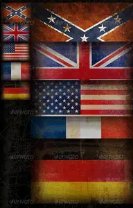 GraphicRiver Five Old Grunge Flags