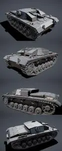 StuG III - WW2 German Tank Destroyer 3d model