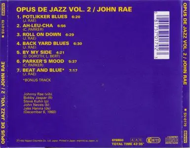 John Rae - Opus De Jazz, Vol 2 (1960) {Savoy Japan SV-0179 rel 1992}