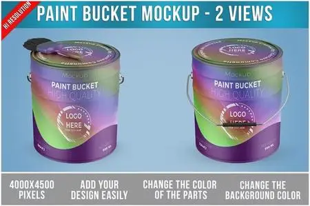 Paint Bucket Mockup PSD