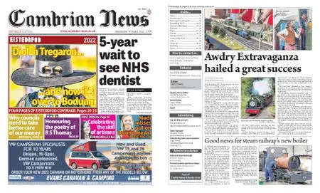 Cambrian News Arfon & Dwyfor – 11 August 2022