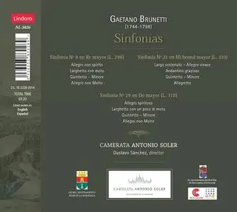 Gustavo Sanchez, Camerata Antonio Soler - Gaetano Brunetti: Sinfonias (2015)