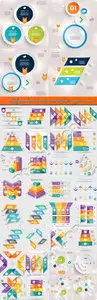 Infographics business concept flat design vector 8