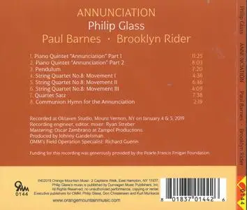 Paul Barnes, Brooklyn Rider - Philip Glass: Annunciation (2019)