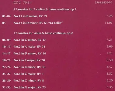 A.Vivaldi - Concertos and Sonatas, opp.1-12, I Solisti Veneti - Claudio Scimone [18CD] CD2