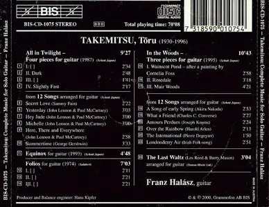 Franz Halasz - All In Twilight - Toru Takemitsu: Complete Music for Solo Guitar (2000)
