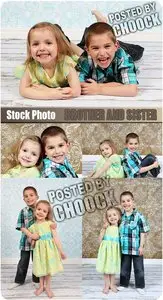 Brother and sister - Stock Photo