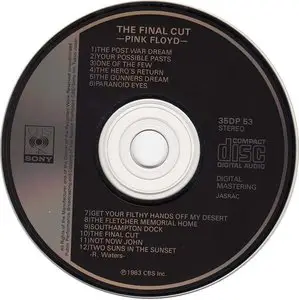 Pink Floyd - The Final Cut (1983) [1st Japan Press 35DP 53]