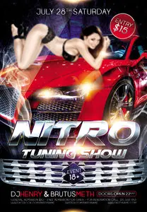 Nitro Tuning Show - Flyer PSD Template plus Facebook Cover