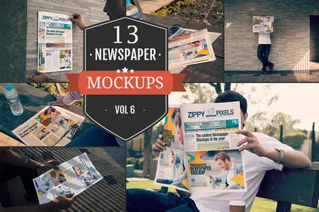 CreativeMarket - Outdoor Newspaper Ad Mockups Vol. 6