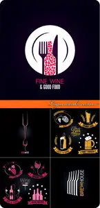 Logos drinks vector 7