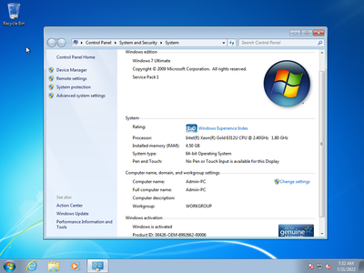 Microsoft Windows 7 Ultimate SP1 (x64) Multilingual Preactivated July 2022