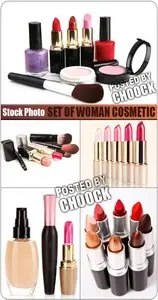 Set of woman cosmetic - Stock Photo