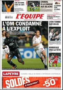 L'Équipe, du Mercredi 25 Novembre 2009.