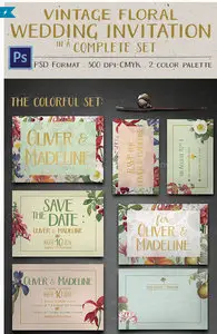 GraphicRiver - Vintage Floral Wedding Invitation