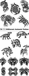 Vectors - Different Animals Tattoo