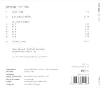 John Cage - Early Music - Edwin Alexander Buchholz, Joanna Becker (2007) {Edition Wandelweiser Records ‎EWR 0711}