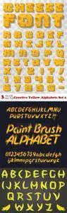 Vectors - Creative Yellow Alphabets Set 2