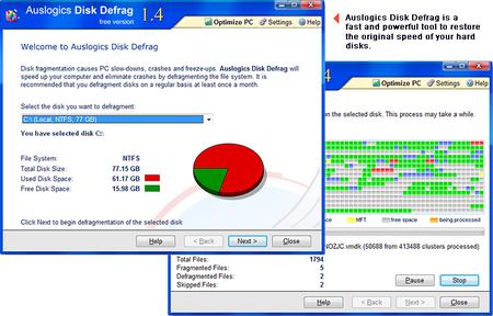 Portable Auslogics Disk Defrag v1.4.11.275