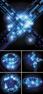 Blue Techno Backgrounds Vector