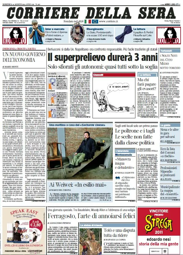 Il Corriere della Sera (14-08-11)