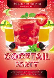 Flyer PSD Template - Cocktail Party