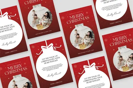 Christmas Greetings Card Template X659PHY