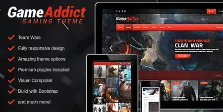 EE - Themeforest - Game Addict - Clan War Gaming Theme 6771881 v3.5