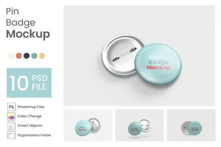 Pin Badge Mockup
