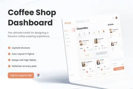 Coffee Shop Dashboard UI Kit Template