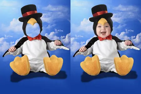 Little Penguin - Template for Photoshop