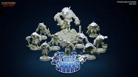 Clay Cyanide Miniatures - Pirate Sharks
