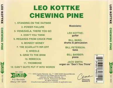 Leo Kottke - Chewing Pine (1975) {Capitol--One Way Records S21-18461 rel 1996}