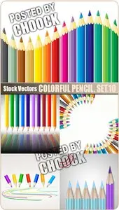 Colorful pencil. Set.10 - Stock Vector