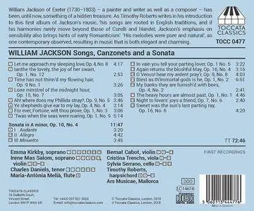 Emma Kirkby, Irene Mas Salom, Charles Daniels & Mallorca Ars Musicae - Jackson: Songs, Canzonets, and a Sonata (2018)