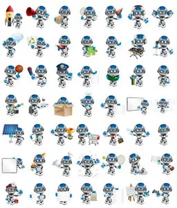 Cheerful Robot Cartoon Character