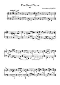 Five Short Pieces, No. 5, Op. 4 - Lennox Berkeley (Piano Solo)