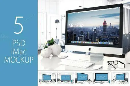 CreativeMarket - 5 PSD MOCKUPs iMAC