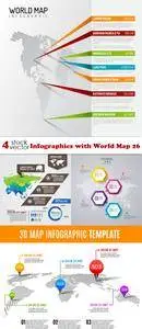 Vectors - Infographics with World Map 26