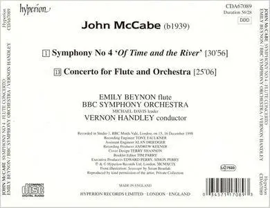 Emily Beynon, BBC SO, Vernon Handley - John McCabe: Symphony No.4 'Of Time and the River'; Flute Concerto (1999)