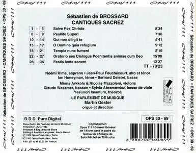 Martin Gester, Le Parlement de Musique - Sébastien de Brossard: Cantiques Sacrez (1992)