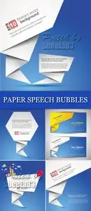 Paper Speech Bubbles Vector
